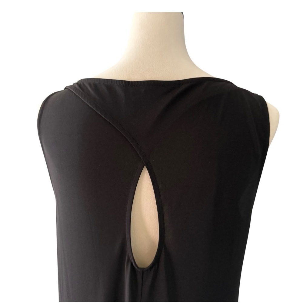 COS Black Sleeveless Keyhole Back Stretch Jersey Relaxed Fit Midi Dress Small - Picture 5 of 14